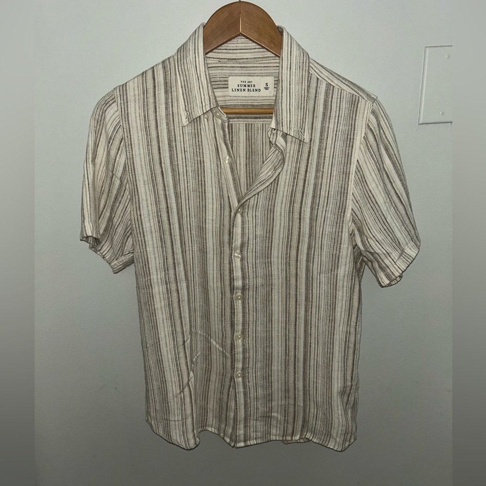 ABERCROMBIE & FITCH LINEN BLEND BUTTON UP